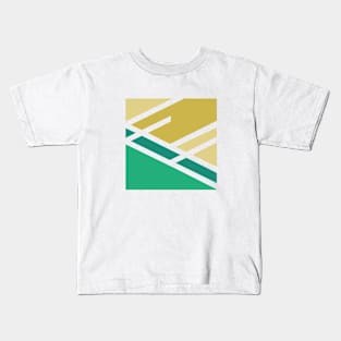 Blue beige geometric minimal graphics Kids T-Shirt